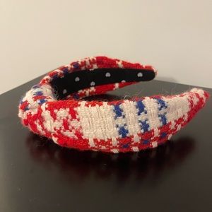Red, white, and blue Lele Sadoughi headband